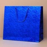 Blue Holographic Foil Gift Bag 21.5x18x7.5cm
