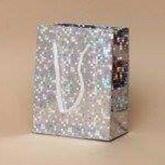 Silver Holographic Foil Gift Bag 27x23x8cm