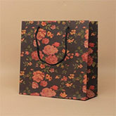 Black Floral Gift Bag 24x19x8cm
