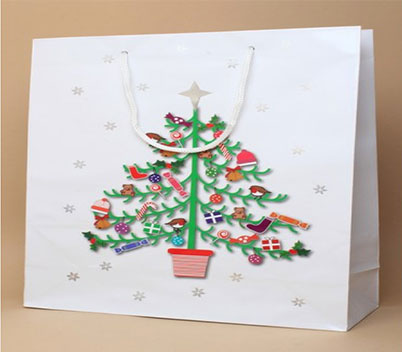 Christmas Tree White Gift Bags