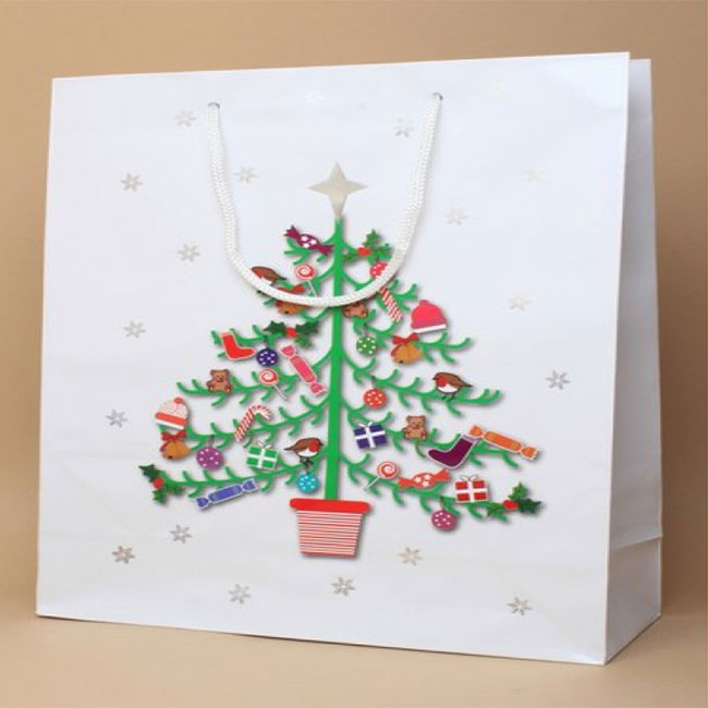 Christmas Tree White Gift Bags