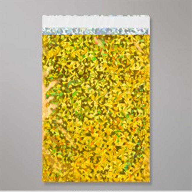 50 Metallic Gold Holographic Foil Mailing Bags 6.5"x9" 
