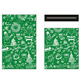 Green Christmas Mailing Bags 10"x14"
