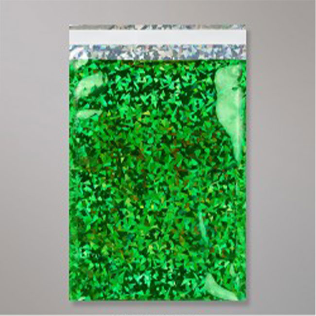 Metallic Green Holographic Foil Mailing Bags