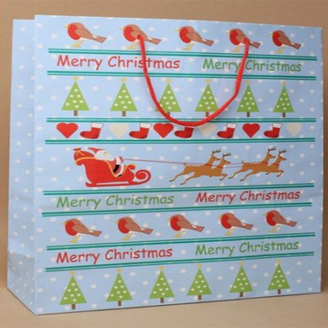 Merry Christmas Blue Gift Bags