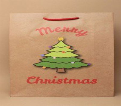 Merry Xmas/Tree Brown Gift Bags