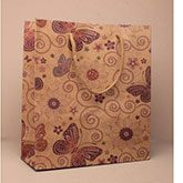 Purple Flowers/Butterfly Gift Bag 23x18x9cm