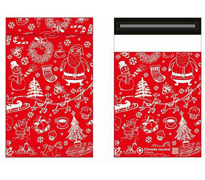 Red Christmas Mailing Bags 10"x14"