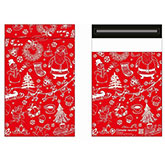 Red Christmas Mailing Bags 10"x14"