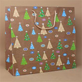Christmas Trees Brown Gift Bags
