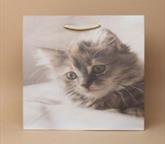 Grey Cat Print Gift Bag