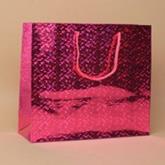 Pink Holographic Foil Gift Bag 21.5x18x7.5cm