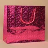 Pink Holographic Foil Gift Bag 27x23x8cm