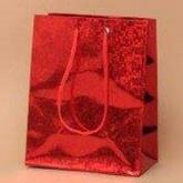 Red Holographic Foil Gift Bag 21.5x18x7.5cm