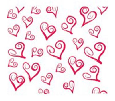 Tissue Printed Swirly Hearts