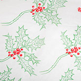 Holly Red & Green On White Tissue
